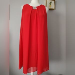 Dress Women Established 1962  Size 6  Orange Shift Sleeveless  Midi Style Party